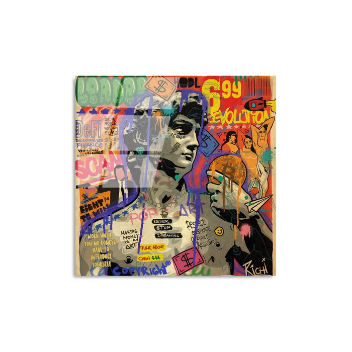 Wallity Pintura Decorativa de Vidrio Templado Multicolor 50 x 50 cm